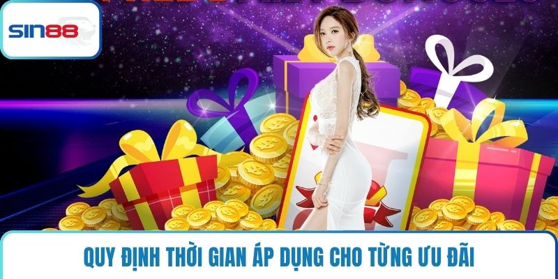 Quy định thời gian áp dụng cho từng ưu đãi